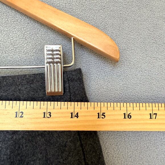 Gap Gray Wool Mini Skirt 6 Lined Button Down Preppy Academia Equestrian - Picture 4 of 8